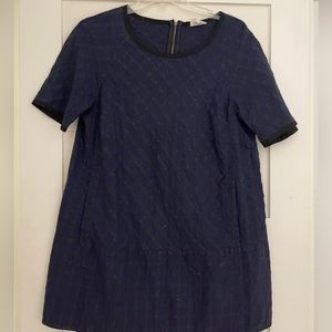 Billy Reid Dress. Shortsleeve, navy blue. Pockets, size L.